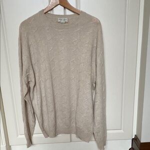 Beige Cashmere Cable Knit Sweater